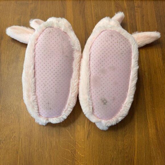 SEED HERITAGE Bunny Rabbit Plush Slippers Girls 7-8Y Soft Pink Faux Fur Slipper - Picture 7 of 9